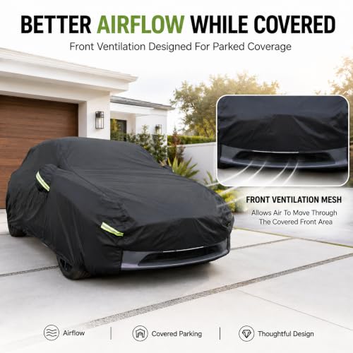 Car Cover for Tesla Model Y Waterproof Outdoor Cover (Black / Fit for Tesla Model Y)