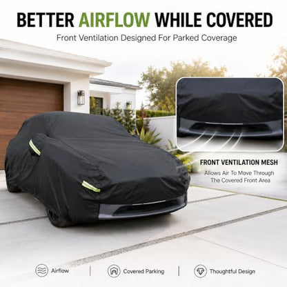 Car Cover for Tesla Model Y Waterproof Outdoor Cover (Black / Fit for Tesla Model Y)