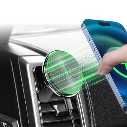 Magnetic Car Vent Wireless Charger Phone Mount for 2015 (Fits F150 2015-2020 with Charging-Magnetic)