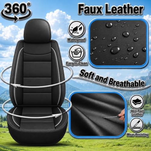 2 Front Seat Car Seat Covers for Hyundai Kona 2018 (#018 Black / 53. Kona 2018-2026-2 Front Seat Covers Only)