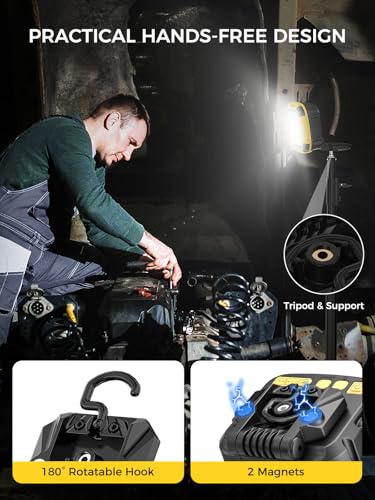 Portable Work Light with Magnetic 7500 mAh Rechargeable (Yellow)