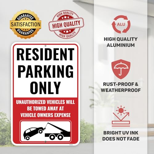 1PC Resident Parking Sign (18" x 12")