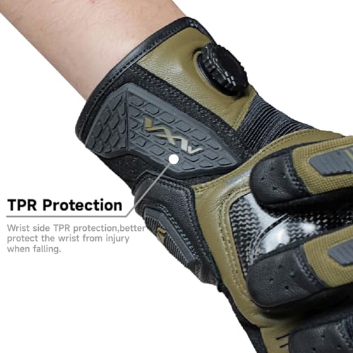 High Protection Motorcycle Gloves for Men (Large / Green)