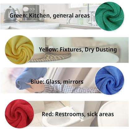 Premium Microfiber Cleaning Cloth 16"x16" (Red)
