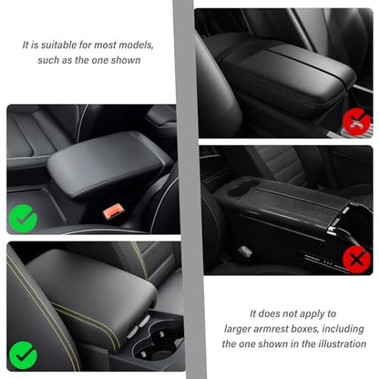 Leather Car Center Console Cover with Side Pockets (Pink)