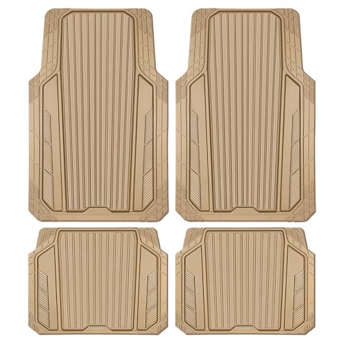 Heavy Duty Sporty Rubber Car Mats (beige)