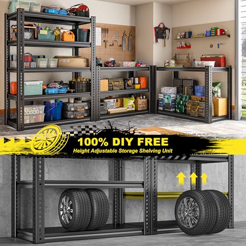 Garage Shelving Load 2000 LBS (Black)