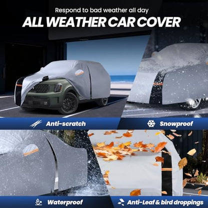 Multi Layer Car Cover Custom Fit for Kia Telluride (W.Custom Fit Kia Telluride / White Car Cover)