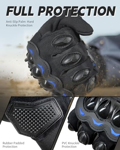 Motorcycle Gloves (Blue / X-Large)