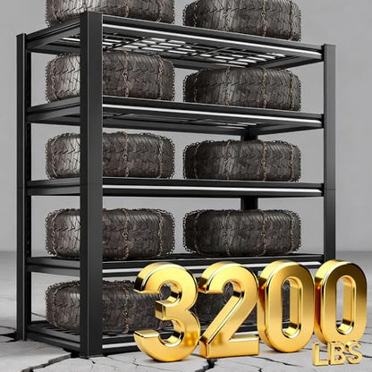 3 Pack Garage Shelving 3200LBS Heavy Duty Storage Shelves for Office (Black)
