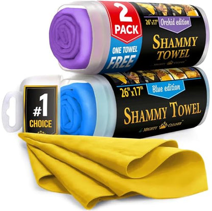 Premium Shammy Cloth for Car Drying (Purple, Blue, Yellow)