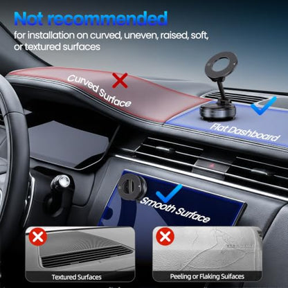 Magnetic Phone Holder for Car (Silver Black)
