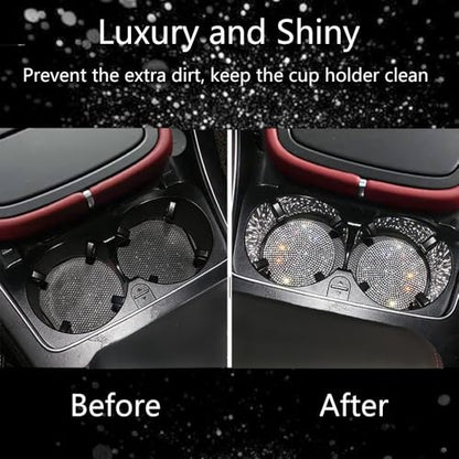 4pcs Bling Car Cup Holder Coaster (Silver / 4pcs)