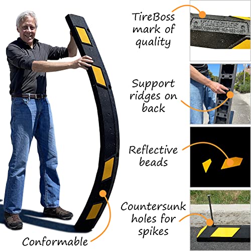 Rubber Parking Curb (1. Black/Yellow Pack of 1)
