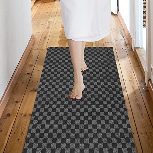 Custom Size Backed Non (Gray Checkered / 3FT*16FT)