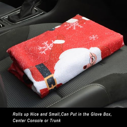 Car Seat Cover Protector Front Seats (2Pcs Front Seat Towel / Santa Claus)