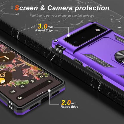 for Google Pixel 6A Case with Screen Protector (Purple / Google Pixel 6A)