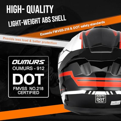 Modular Motorcycle Helmets Full Face Flip up Street Bike Motorcycle Helmet for Unisex Adult Rocket Black (Rocket Black / X-Large)