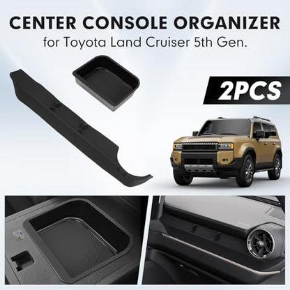 2PCS Center Console Organizer for 2024 (2024-2026 Toyota Land Cruiser 2PCS)