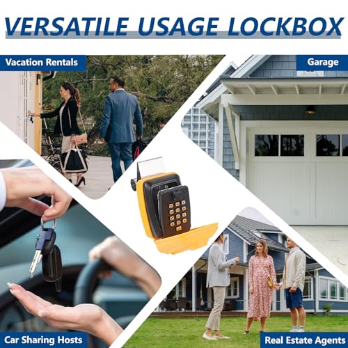 Car Window Punch Button Lock Box (DeepYellow Car Lock Box with Black Keypad)