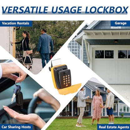 Car Window Punch Button Lock Box (DeepYellow Car Lock Box with Black Keypad)