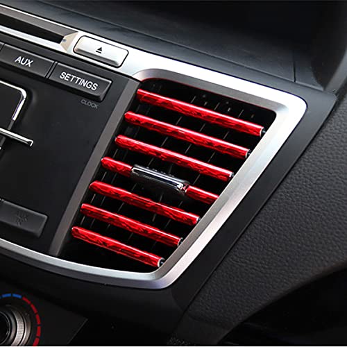 20PCS Waterproof Bendable Car Air Vent Trim Strips (Ice Red)
