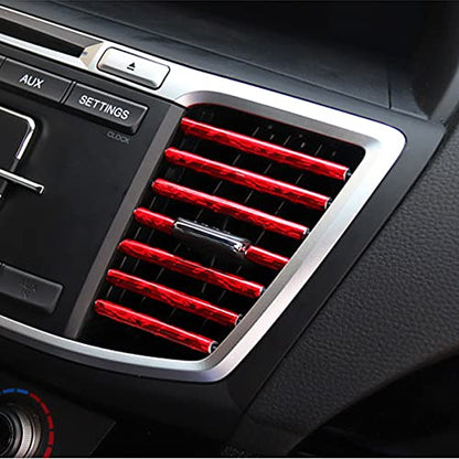 20PCS Waterproof Bendable Car Air Vent Trim Strips (Ice Red)