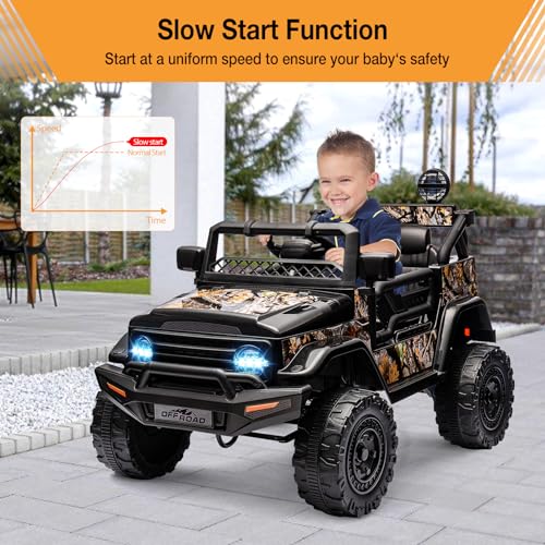 12V Kids Ride On Truck Car with Remote Control (Black)
