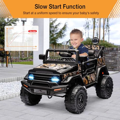 12V Kids Ride On Truck Car with Remote Control (Black)