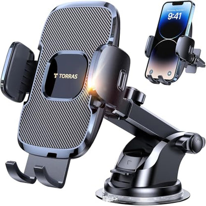 Ultra Durable Phone Holders for Your Car【96+LBS Strongest Suction】 Car Phone Holder Mount (Black)