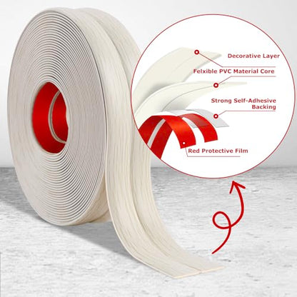 Wall Corner Protector Peel and Stick Corner Trim Molding (1.6 In x 20 Ft / Beige Wood)