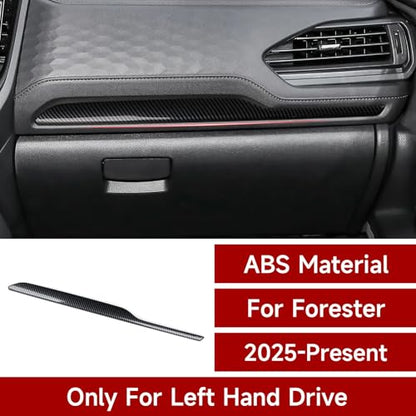 Car Sticker ABS Carbon Fiber Copilot Dashboard Strip Panel Decal Interior Trim Cover Only for Subaru Forester 2025 2026 Accessories (Copilot Dashboard Strip Decal)