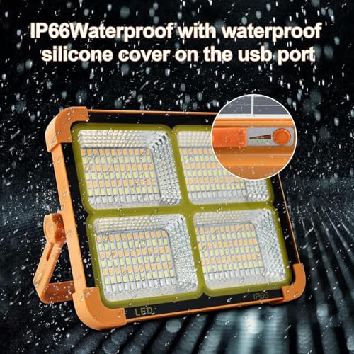 Portable LED Solar Work Light 100W 16500mAh 10000LM (Orange)
