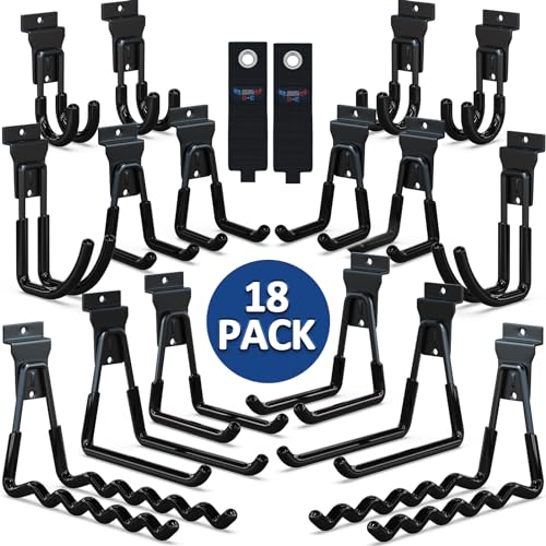 Slatwall Hooks 18 Pack Heavy Duty Multi Sizes (Black / 18)