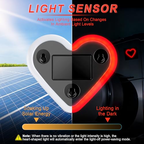 Heart Shaped Solar Powered Car LED Interior Ambient Light (Red / 1PCS)
