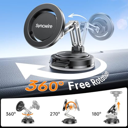 for MagSafe Car Mount Vacuum Magnetic Phone Holder Dash Windshield