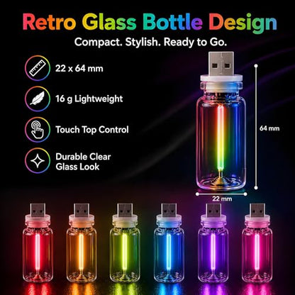 6 Pack USB Car Night Light (RGB)