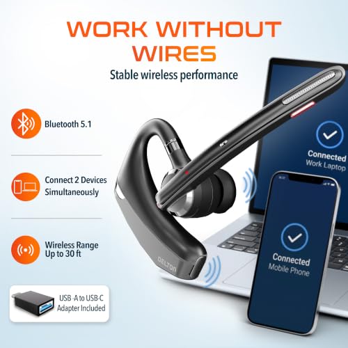95X Bluetooth Mono Computer Headset with Charging Case
