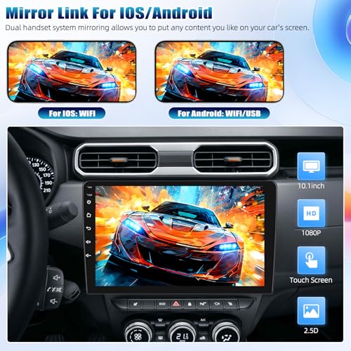 Double Din Car Stereo Radio Receiver (10.1 Inch Android Radio+License Plate Camera)