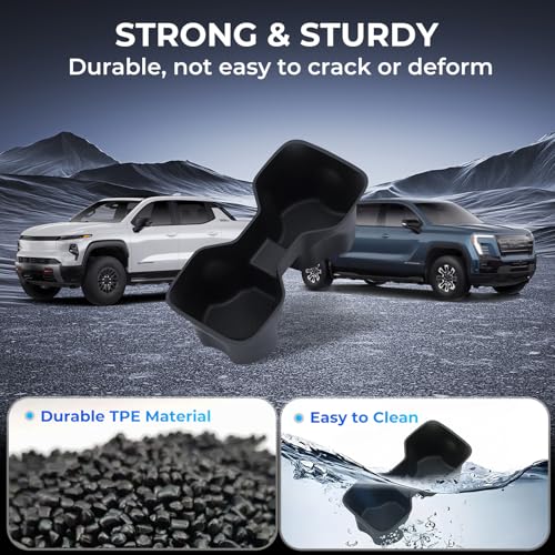 Cup Holder Inserts for Chevrolet Silverado EV 2026 2025 2024 (Cup Holder for 2024-2026 Silverado EV & Sierra EV)