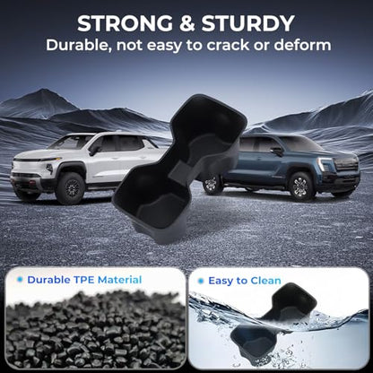 Cup Holder Inserts for Chevrolet Silverado EV 2026 2025 2024 (Cup Holder for 2024-2026 Silverado EV & Sierra EV)
