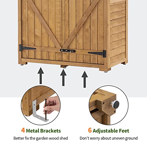 Outdoor Storage Cabinet with 2 Shelves (Natural)