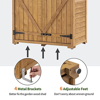 Outdoor Storage Cabinet with 2 Shelves (Natural)