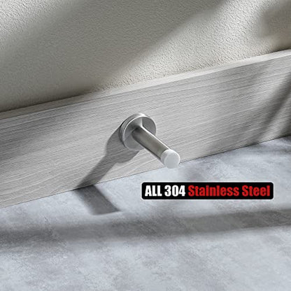 Door Stopper 304 Stainless Steel Thicken 1mm Sound Dampening Door Stop Bumper Wall Protetor 1 Pack (1 Pack / Brushed & White Tip)