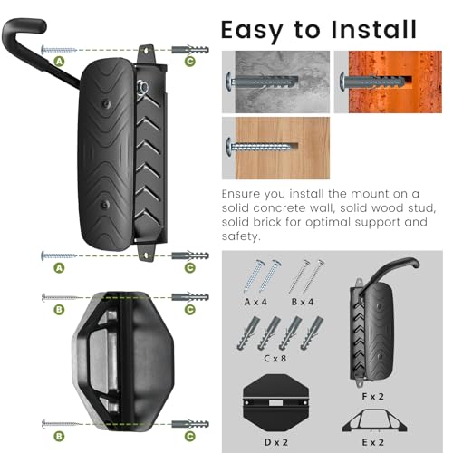 Swivel Bike Wall Mount [2 Pack] (Black+Black / 2Pack)