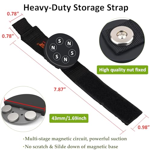 Strong Magnetic Storage Straps (1.69INCH 2PACK Small Straps)