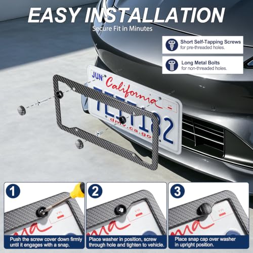 Carbon Fiber License Plate Frames (Carbon Fiber Wide)