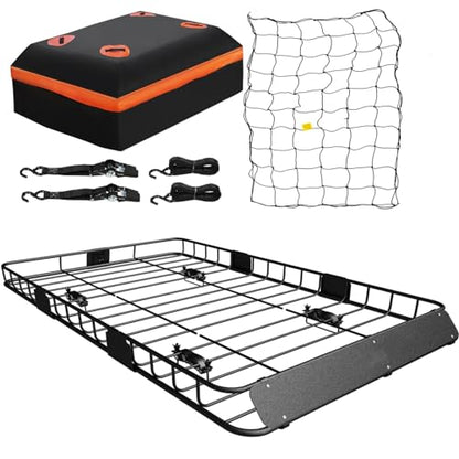 Roof Rack Carrier Basket Universal Rooftop 54" x 34" x 6" + Waterproof Bag (54" x 34" x 6")