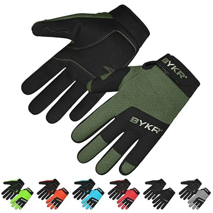 All Weather Motorcycle Gloves for Men & Women (Military Green / Medium)