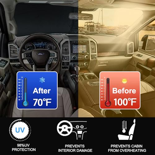 Foldable Front Windshield Sunshade fit for F150 2015 (Fit for F150 2015-2020)